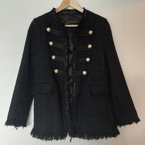 Zara Tweed Jacket with Cropped Sleeve